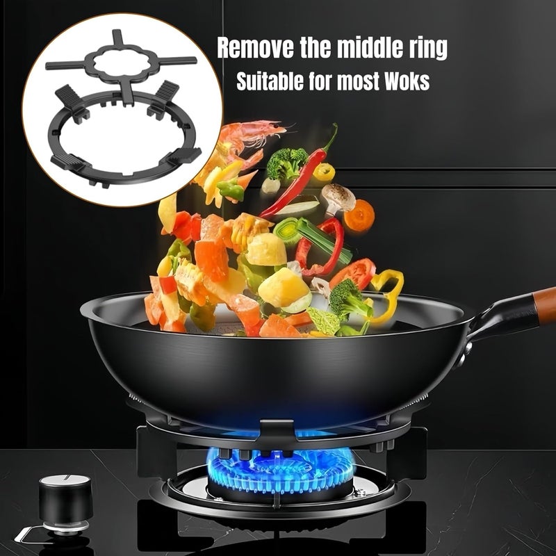 CHDEXU Cast Iron Wok Support Ring for Moka Pot, 2 in 1 Gas Ring Reducer Stovetop Stand for Wok small Saucepan Coffee Pot, Reducer Ring Holder for Gas Stove Hobs Cooker - Image 4